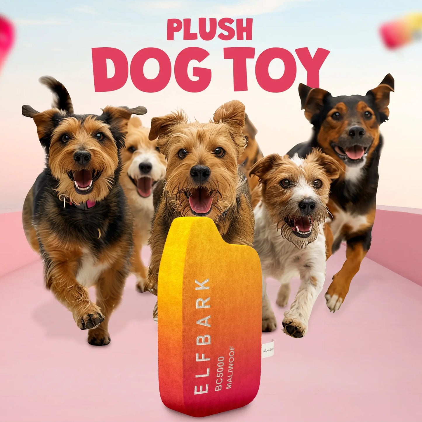 Parody Dog Toy with Squeaker - Humorous Vaping-Themed Toy for Dogs of All Sizes