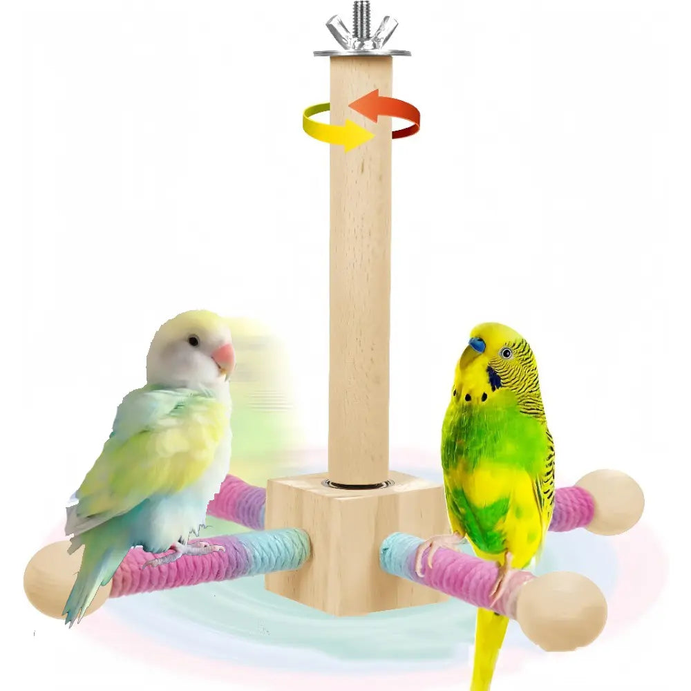 Parrot Bearing Spinning Windmill Toy - Interactive Chew and Beak Care Solution for Cockatiels, Lovebirds, and Budgies - Sophisticated Hanging Cage Accessory