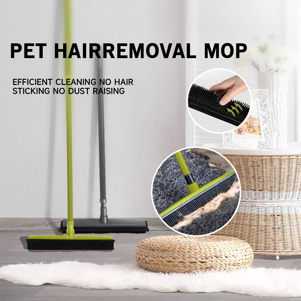 Pet Hair Removal Broom - Extends to 5FT Shedding Grooming Kit Deshedding Tool Efficient Cleaning No Hair Sticking No Dust Raising