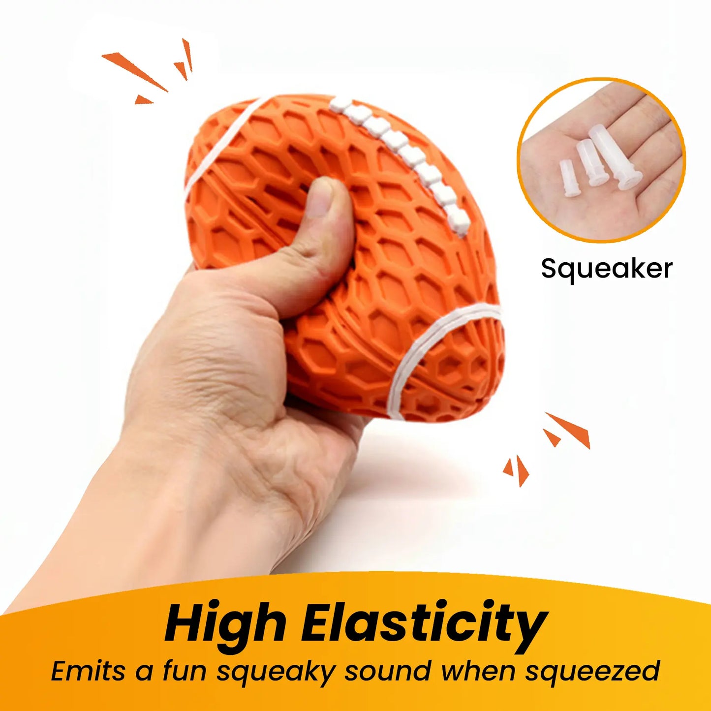 Durable Rubber Dog Football Toy for Aggressive Chewers - Interactive Floating Fetch Ball for Medium to Large Dogs