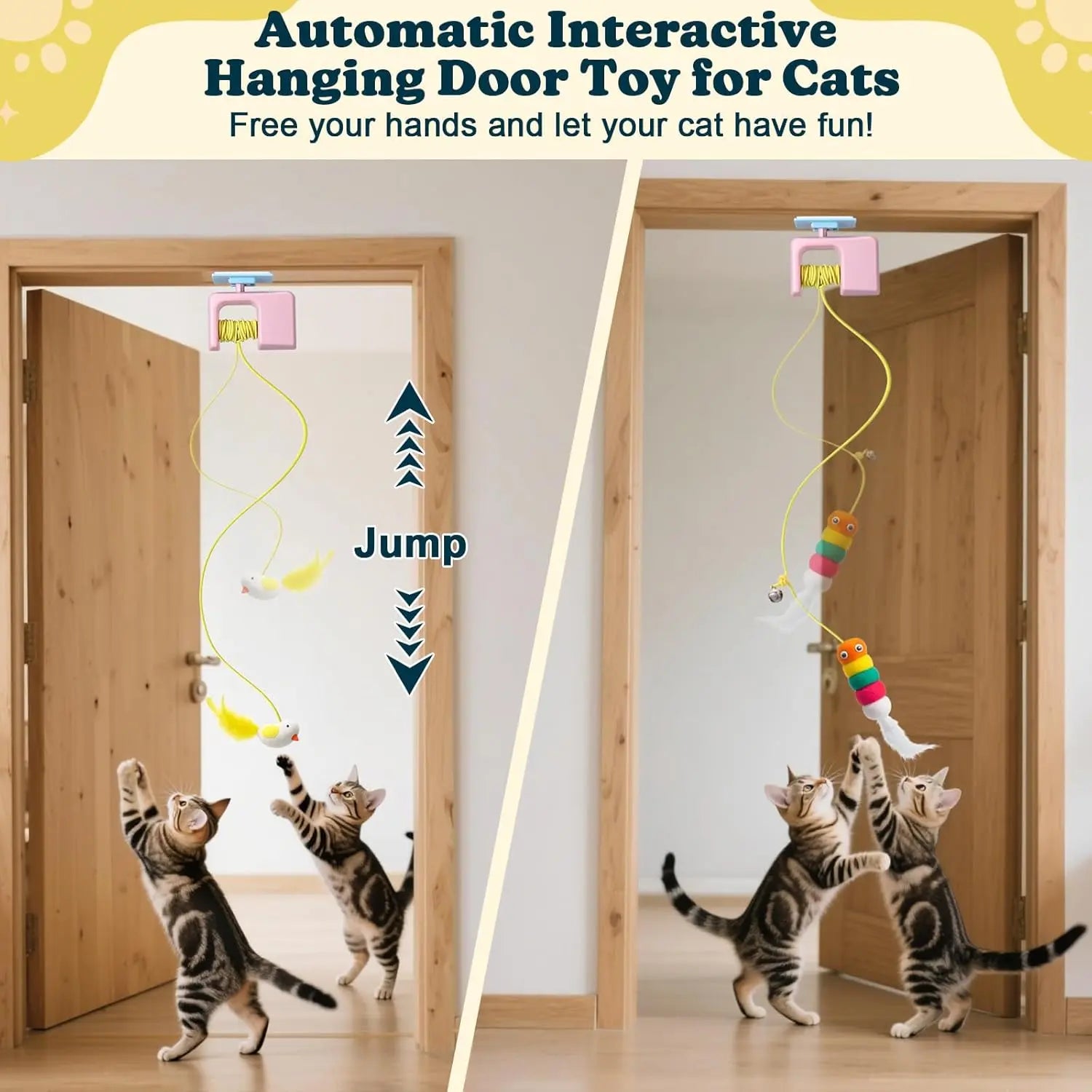Nocciola Indoor Cat Interactive Toy, Automatic Retractable Flying Bird with Hanging Feather, Enrichment Play for Kittens & Adult Cats