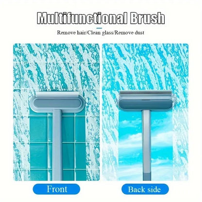 Reusable Pet Hair Remover Brush – Multi-Functional Lint Cleaner for Dog & Cat Hair, Extra-Long Handle, Washable Grooming Tool for Furniture, Clothes, Bedding, Sofa, Carpets & Window Screens