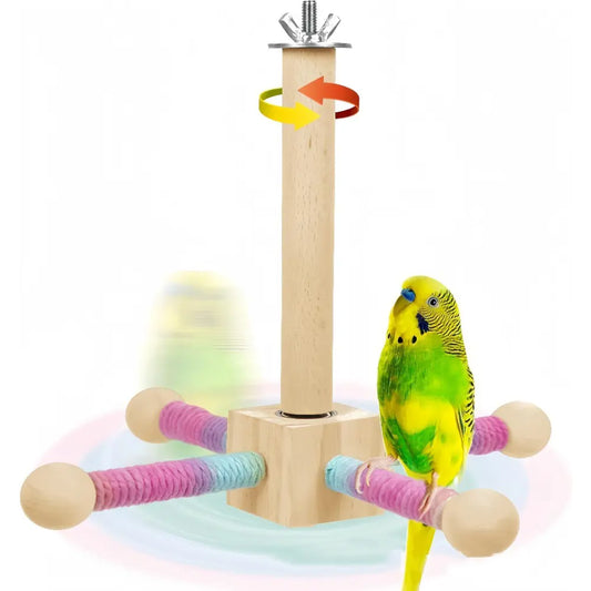 Parrot Bearing Spinning Windmill Toy - Interactive Chew and Beak Care Solution for Cockatiels, Lovebirds, and Budgies - Sophisticated Hanging Cage Accessory